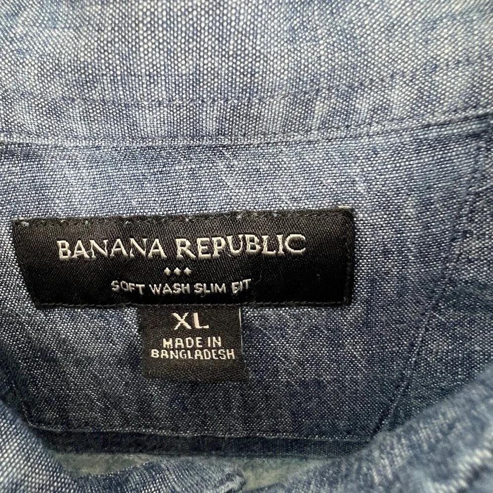 Banana Republic‎ Denim Button Shirt X Rolling Sones Embroidery Size XL